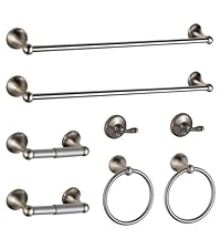 BGL Bathroom Accessory Set, Brushed Nickel Adjustable Expandable Towel Bar 4-Piece Bathroom Hardware Set Wall Mounted
