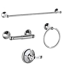 BGL Bathroom Accessory Set, Brushed Nickel Adjustable Expandable Towel Bar 4-Piece Bathroom Hardware Set Wall Mounted
