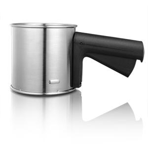 3 Cup Flour Sifter for Baking, Handheld Strainer Sifter Stainless Steel, Hand Crank Squeeze Sieve for Baking w/Comfortable Handle for Flour Powdered Sugar Cake - Baker Supplies