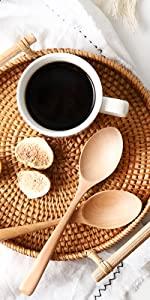 6 Pack, Round Woven Placemats, Natural Water Hyacinth Wicker Place mats, Braided Straw Table Mats, Charger Plates for Dining Table, Fall, Thanksgiving, Christmas (13.8 inch)