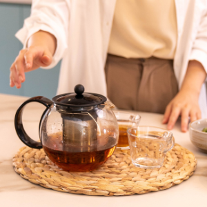 6 Pack, Round Woven Placemats, Natural Water Hyacinth Wicker Place mats, Braided Straw Table Mats, Charger Plates for Dining Table, Fall, Thanksgiving, Christmas (13.8 inch)