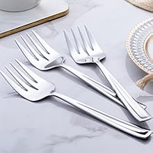 GoGeiLi Stainless Steel Large Serving Fork Set, 9.5-inch Big Serving Fork for Party, Banquet, Buffet, Dishwasher Safe, Set of 3