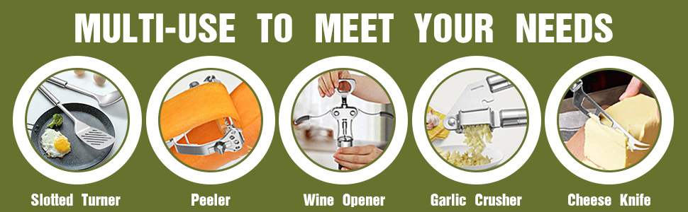 Stainless Steel Kitchen Utensil Set- Fungun 28 Pcs Cooking Nonstick Cookware Set with Spatula - Best Gadgets Tools Kitchen Accessories