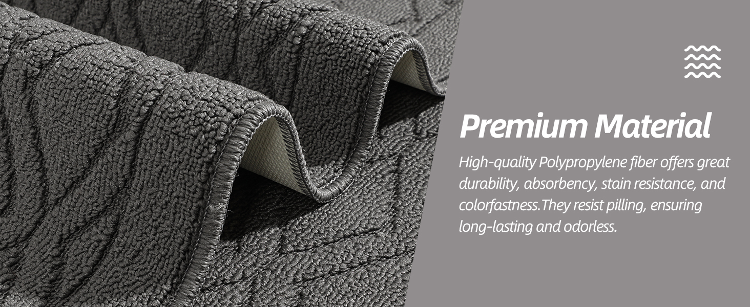 COSY HOMEER 48x20 Inch/30X20 Inch Kitchen Rug Mats Made of 100% Polypropylene 2 Pieces Soft Kitchen Mat Specialized in Anti Slippery and Machine Washable (Grey)