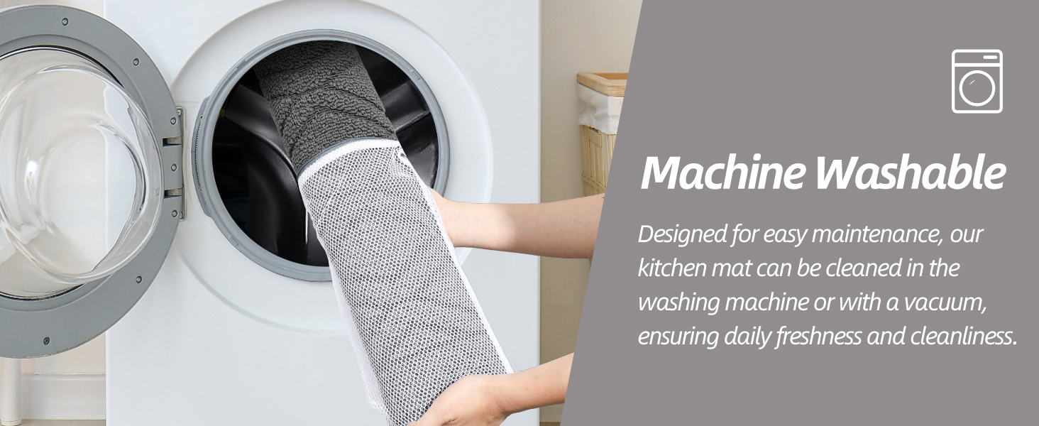 COSY HOMEER 48x20 Inch/30X20 Inch Kitchen Rug Mats Made of 100% Polypropylene 2 Pieces Soft Kitchen Mat Specialized in Anti Slippery and Machine Washable (Grey)