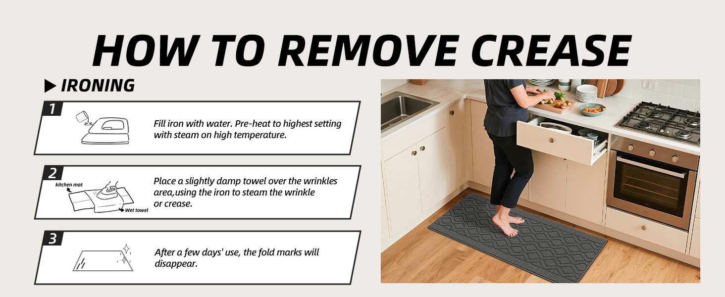 COSY HOMEER 48x20 Inch/30X20 Inch Kitchen Rug Mats Made of 100% Polypropylene 2 Pieces Soft Kitchen Mat Specialized in Anti Slippery and Machine Washable (Grey)