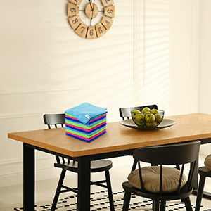 12Pcs Premium Microfiber Cleaning Cloth, Highly Absorbent Household Cleaning Supplies - for Kitchen Towels, Dish Cloths, Dust Rag