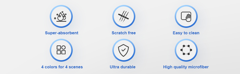 12Pcs Premium Microfiber Cleaning Cloth, Highly Absorbent Household Cleaning Supplies - for Kitchen Towels, Dish Cloths, Dust Rag