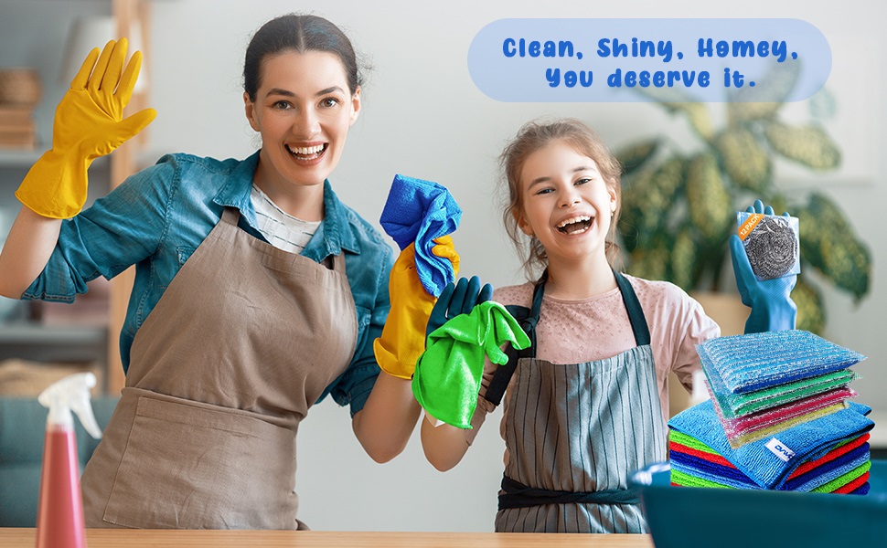 12Pcs Premium Microfiber Cleaning Cloth, Highly Absorbent Household Cleaning Supplies - for Kitchen Towels, Dish Cloths, Dust Rag