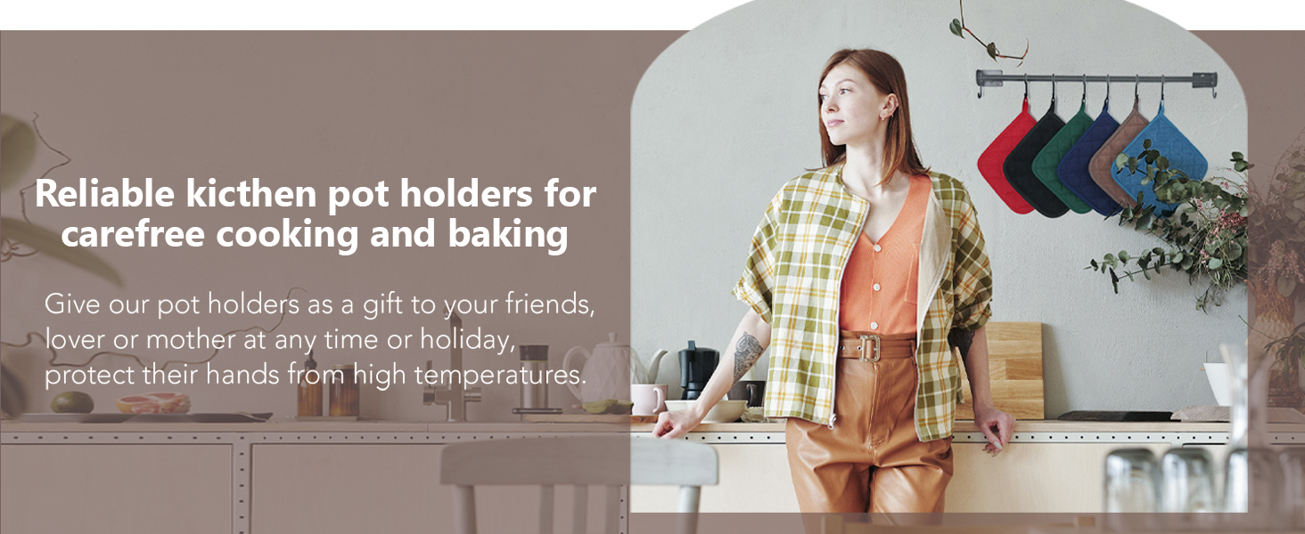 Joyhalo 4 Pack Pot Holders for Kitchen Clearance, Hot Pads for Kitchen, Countertops, Oven Pot Holders Bulk, Potholders Sets for Kitchens Heat Resistant, Grey