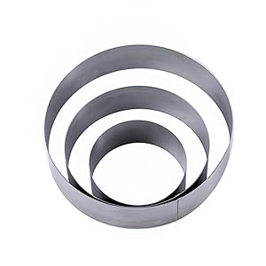 Large Round Cake Ring Set-4/6/8 Inch Biscuit Cutter Stainless Steel Circle Pancake Mold English Muffin Ring