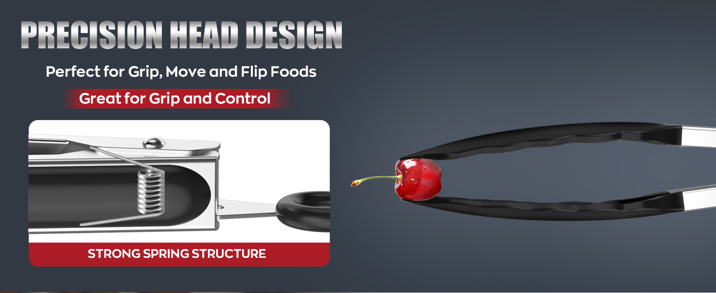 600ºF Heat Resistant Kitchen Tongs, Premium Locking Cooking Tongs with Silicone Tips, Non-Slip Food Tongs for Cooking, Non-Stick, Heavy Duty Stainless Steel Handle, Set of 3-7