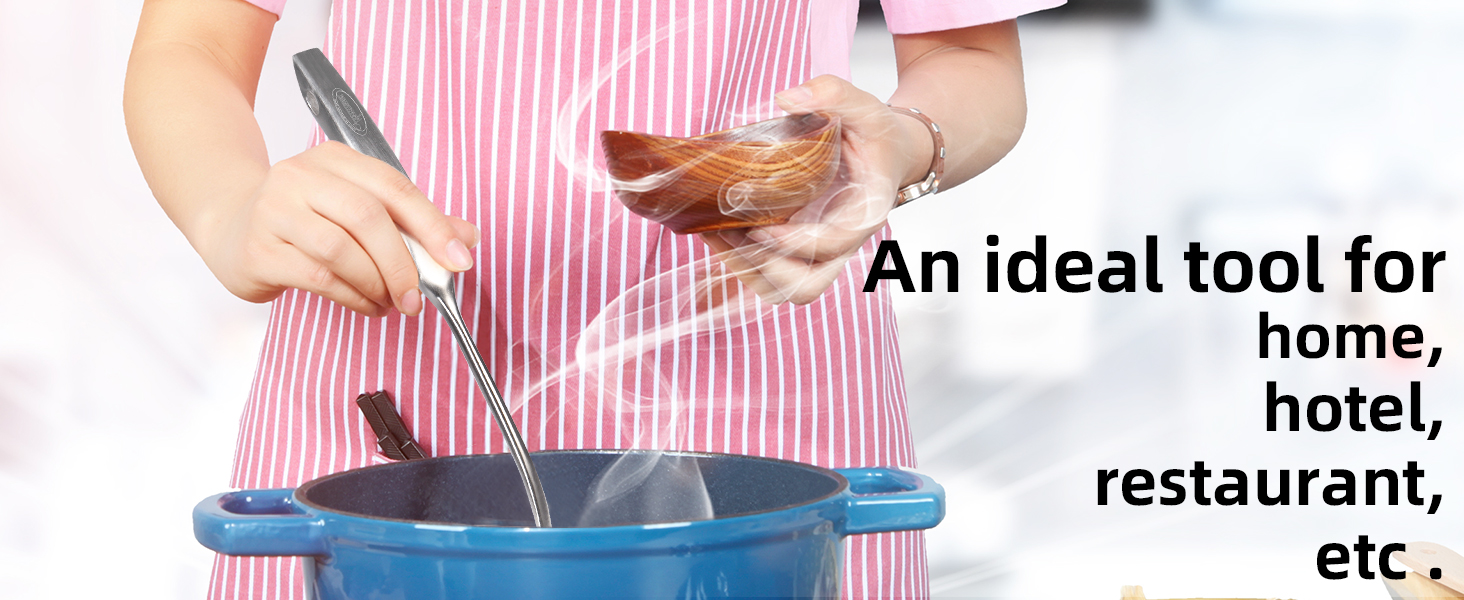 Skimmer Slotted Spoon, [Rustproof, Integral Forming, Durable] Newness 304 Stainless Steel Slotted Spoon with Vacuum Ergonomic Handle, Comfortable Grip Design Strainer Ladle for Kitchen, 16.8 Inches