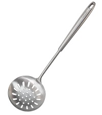 Skimmer Slotted Spoon, [Rustproof, Integral Forming, Durable] Newness 304 Stainless Steel Slotted Spoon with Vacuum Ergonomic Handle, Comfortable Grip Design Strainer Ladle for Kitchen, 16.8 Inches