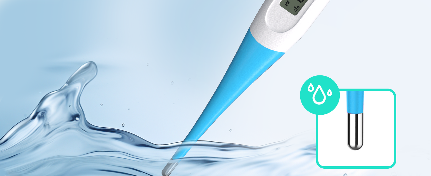 Boncare 10 Seconds Oral Thermometer for Adults and Kids - Accurate & Safe Rectal Thermometer for Baby with Fever Alarm, Digital Thermometer (Light Blue)