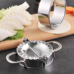 Dumplings Maker Set, Stainless Steel Dumpling Molds and Skin Maker