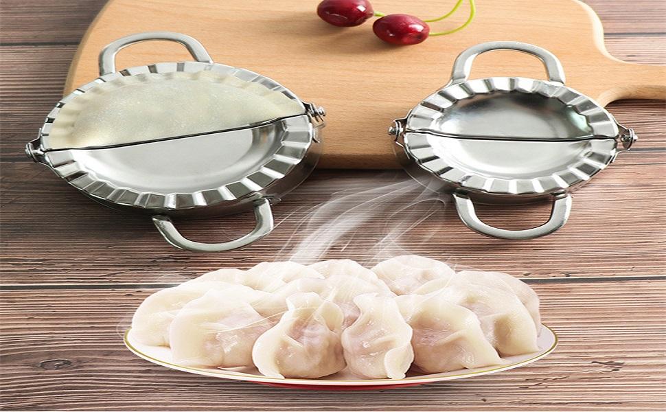 Dumplings Maker Set, Stainless Steel Dumpling Molds and Skin Maker