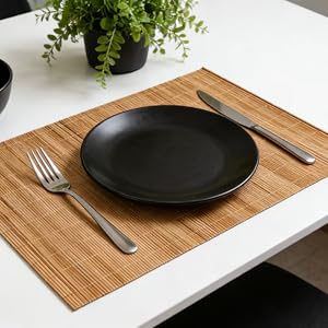 Dining Table Placemat, Heat-Resistant Place Mat Stain Resistant Anti-Skid Washable Bamboo Table Mat Placemat Kitchen Table mat