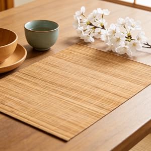 Dining Table Placemat, Heat-Resistant Place Mat Stain Resistant Anti-Skid Washable Bamboo Table Mat Placemat Kitchen Table mat