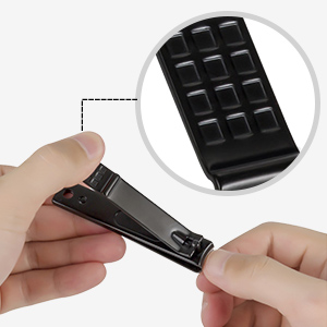 Nail Clippers Set, Sharp Stainless Steel Fingernail Clipper & Toenail Clippers, Black Nail Cutter, Large and Small 2 Piece Set.