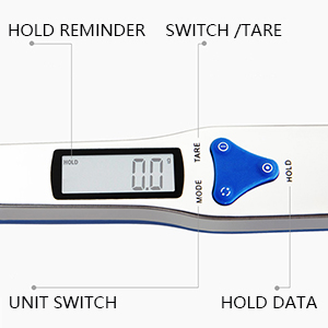 3T6B Grams Digital Kitchen Measuring Spoon,Three Different Specifications Food Scale Spoon with Scale Design, Weight from 0.1 Grams to 500 Grams Support Unit g/oz/gn/ct (with 2 AAA Batteries)