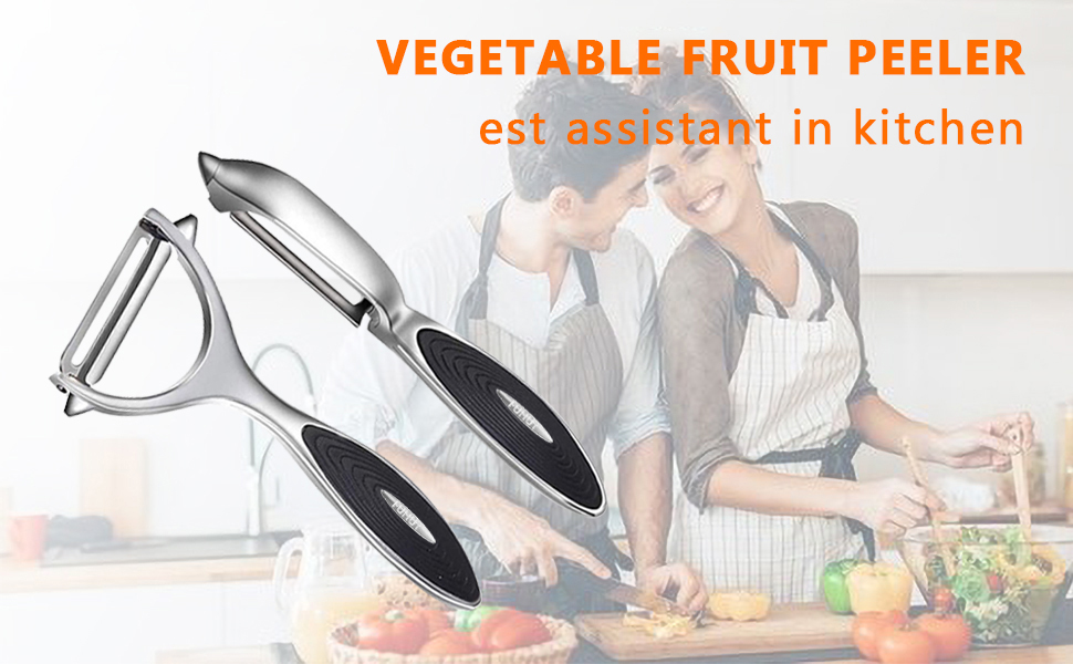 Vegetable, Apple Peelers for kitchen, Fruit, Carrot, Veggie, Potatoes Peeler, Y-Shaped and I-Shaped Stainless Steel Peelers, with Ergonomic Non-Slip Handle & Sharp Blade, Good Sturdy (2PCS)