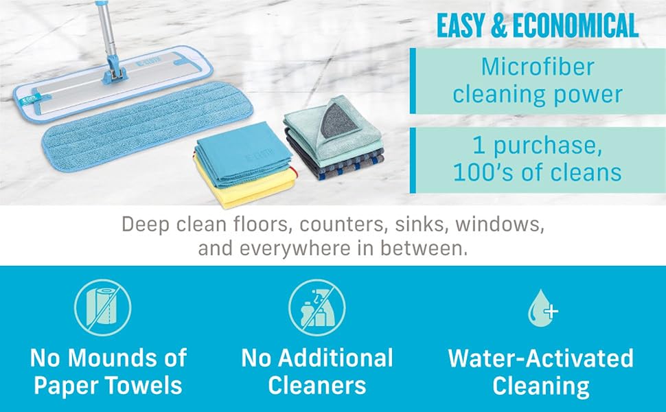 E-Cloth Washing Up Scrub Pad - Microfiber Sponge for Cleaning, Reusable Kitchen Sponge for Dishes & Sink, Non Scratch, Multi Purpose Scrubber, Machine Washable - 4 Pack