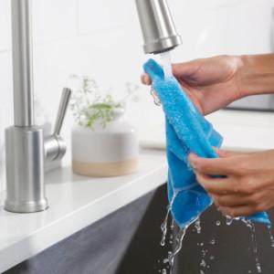 E-Cloth Reusable Paper Towel Replacement Cloth, Premium Microfiber Cleaning Cloths Ideal for Cleaning Up Spills on Countertops, Alternative to Paper Towels, 100 Wash Guarantee, 4 Count