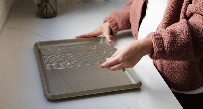 PriorityChef 18/8 Stainless Steel Cooling Rack, Heavy Duty Baking Rack For Oven Cooking, Fits Quarter Sheet Pan, Wire Rack For Cooking, Bacon, Cookie Cooling Rack, 8.5