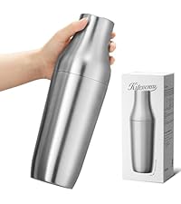 KITESSENSU Cocktail Shaker Set Bartender Kit with Stand | Bar Set Drink Mixer Set with All Essential Bar Accessory Tools: Martini Shaker, Jigger, Strainer, Mixer Spoon, Muddler, Liquor Pourers | Black