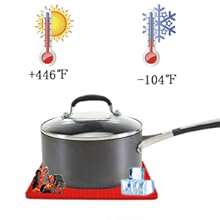 Silicone Trivets for Hot Pots and Pans, 4PCS Flexible Multipurpose Hot Pads Pot Holders, Heat Resistant Trivet Mats for Hot Dishes, Soft Non-Slip Silicone Mat for Kitchen Counter(Red)