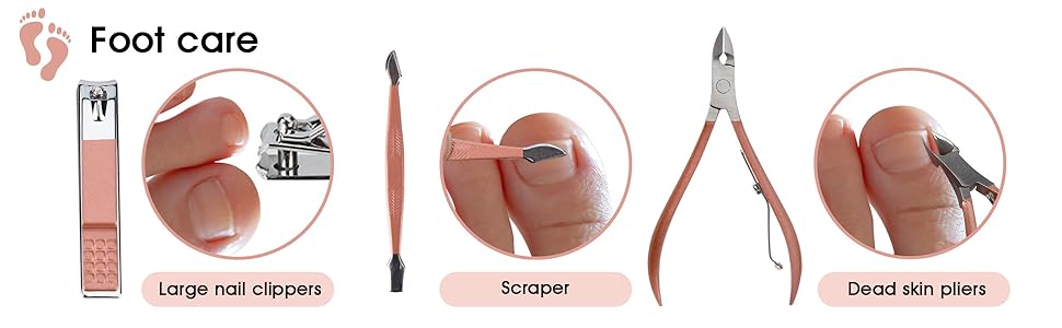 Nail Clippers and Beauty Tool Portable Set Manicure Set 12 in 1, with Pink Leather Bag, Suitable for Home, Workplace, Outdoor Travel, Gift Giving, Salon