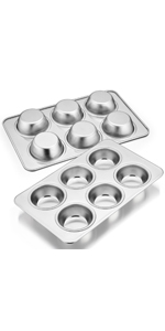 E-far Stainless Steel Baking Pan Set, 9-Piece Bakeware Sets for Cake Cookie Loaf Muffin, Include Round, Square, Rectangle Baking Sheet Pan with Lid & Cooling Rack, Dishwasher Safe