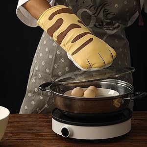 Oven Mitts Kitchen Cooking Baking Heat Resistant Cat Glove, 1 Pair Claw