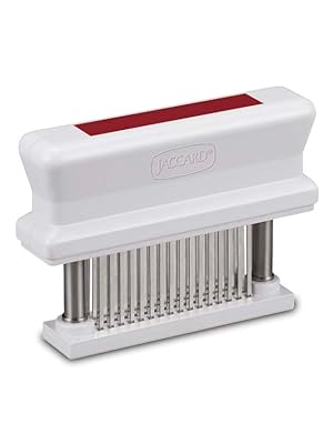 Jaccard 200348R, 48 Blade Durable Meat Tenderizer with Stainless Steel Razor Sharp Needle, Cooking Gadget for Tenderizing Chicken, Beef, Pork, Veal, BBQ, Red