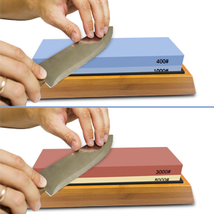 Intelitopia Complete Knife Sharpening Stone Set – Dual Grit Whetstone 400/1000 3000/8000 Knife Sharpener with Leather Strop, Flattening Stone, Bamboo Base, 3 Non-slip Rubber Bases & Angle Guide