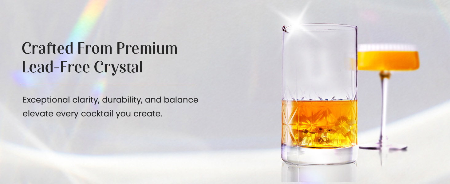 Mixology & Craft Cocktail Set - 8-Piece Bartender Kit with Mixing Glass Set, Japanese Jigger, Spoon, Muddler, and Strainer - Perfect for Old Fashioned Cocktails and Home Bars