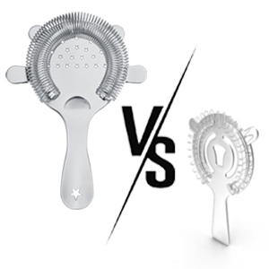 Homestia Cocktail Strainer Set, 5 Piece Gold Stainless Steel Bar Tools - Hawthorne Julep Strainer, Fine Mesh Strainer, Jigger and Spoon for Bartender Professional Drink Mixing Kit