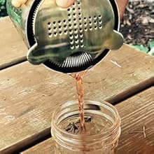 Homestia Cocktail Strainer Set, 5 Piece Gold Stainless Steel Bar Tools - Hawthorne Julep Strainer, Fine Mesh Strainer, Jigger and Spoon for Bartender Professional Drink Mixing Kit