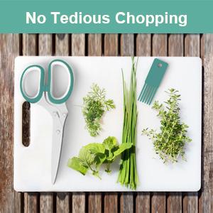 Fun Unique Kitchen Gadgets: Herb Scissors Set - Updated 2026 Cool Kitchen Tools for Cutting Fresh Garden Herbs - Sharp 5-Blade Shears with Cover, Anti-Rust Stainless Steel, Dishwasher Safe (Blue)