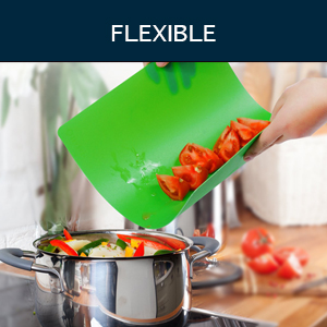 Fotouzy Flexible Plastic Cutting Boards for Kitchen, Upgrade Nonslip Cutting Board Set of 4, BPA-Free, Dishwasher Safe