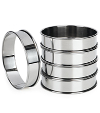 FANGSUN 4 Inch English Muffin Rings, Stainless Steel Crumpet Rings, Tart Rings for Baking, Double Rolled Nonstick Round Cake Ring, Metal Pastry Ring Mold for Dessert Food Making Tool