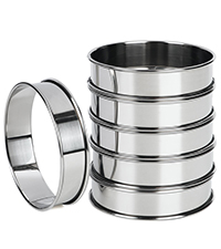 FANGSUN 4 Inch English Muffin Rings, Stainless Steel Crumpet Rings, Tart Rings for Baking, Double Rolled Nonstick Round Cake Ring, Metal Pastry Ring Mold for Dessert Food Making Tool