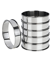 FANGSUN 4 Inch English Muffin Rings, Stainless Steel Crumpet Rings, Tart Rings for Baking, Double Rolled Nonstick Round Cake Ring, Metal Pastry Ring Mold for Dessert Food Making Tool