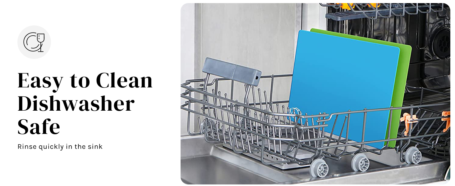 Cooler Kitchen Wooden Cutting Boards for Kitchen with 6 Flexible Plastic Mats - Meal Prep and Serving, Easy Clean Bamboo Cutting Board and Dishwasher Safe Plastic - Large Wood Cutting Board Set