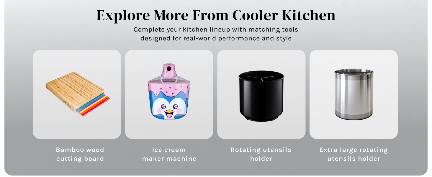 Cooler Kitchen Wooden Cutting Boards for Kitchen with 6 Flexible Plastic Mats - Meal Prep and Serving, Easy Clean Bamboo Cutting Board and Dishwasher Safe Plastic - Large Wood Cutting Board Set