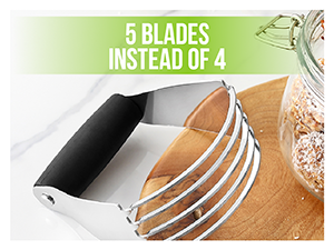 Spring Chef Medium Size Dough Blender For Baking, Stainless Steel Dough Cutter Tool, Manual Pastry Cutter Tool with Sharp & Thick Blades, Dishwasher Safe Pastry Blender for Easy Mixing - Pink Lemonade