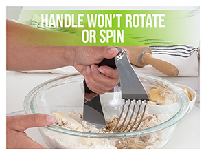 Spring Chef Large Dough Blender For Baking, Dishwasher Safe Dough Cutter Tool, Stainless Steel Pastry Cutter Tool with Sharp Blades, Manual Pastry Blender for Easy Mixing - Aqua Sky