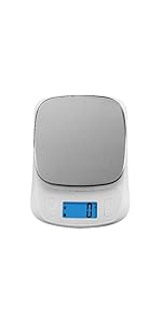 NUTRI FIT Ultra Slim Kitchen Scale Digital Food Weight Scale for Baking Cooking in Grams and Ounces Tare & Backlit LCD Display 11lb 5kg Capacity- Black/Stainless Steel