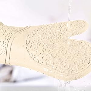 Silicone Oven Mitts and Pot Holders Sets, MTZRFLL Extra Long Heat Resistant Oven Gloves with Hot Pads and Mini Oven Mits Set for Kitchen Baking Cooking, Soft Quilted Lining, Pack of 6 (Black)